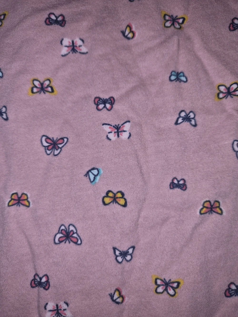 Girls Carter's Pink Butterfly Ruffle Neck Long Sleeve Top Navy Leggings 4T